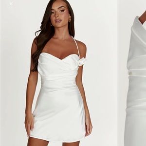 MESHKI white mini dress worn once!
